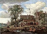 Tavern with May tree by Salomon van Ruysdael